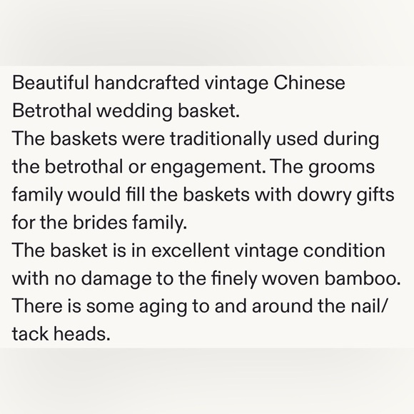 Vtg Chinese Wedding /Betrothal Lidded Basket - Picture 10 of 10